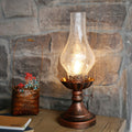 RetroGlow - Lampe de chevet vintage avec abat-jour en verre craquelé et base neutre