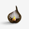 Dripwood - Porte-bougie en bois avec design goutte d'eau
