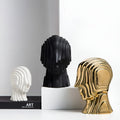 ArtSphere - Sculpture de tête stylée avec design géométrique moderne