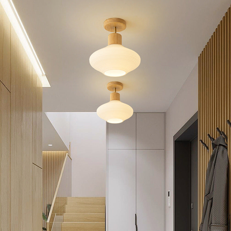 LumiGrove - Suspension élégante avec abat-jour côtelé et accents raffinés  