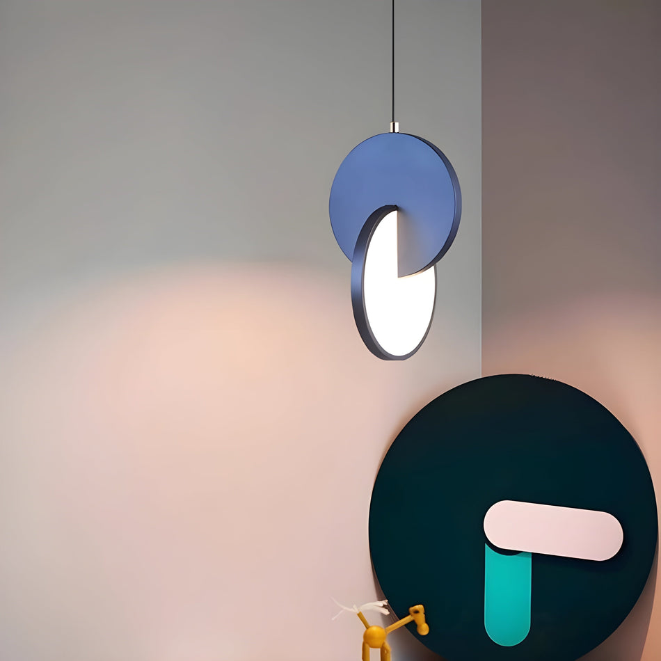 EclipseLuxe - Suspension LED scandinave moderne à cadre rond avec éclat chaud