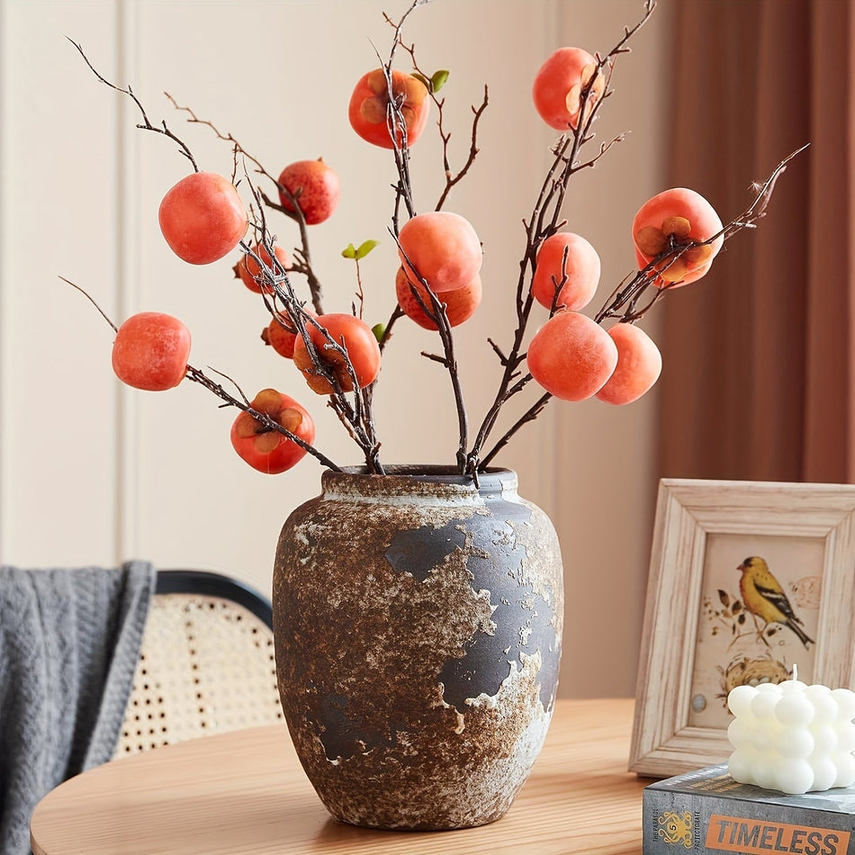 FruitBranch – Kunstnerisk dekorativ vase med tekstureret finish og frugtinspirerede stilke