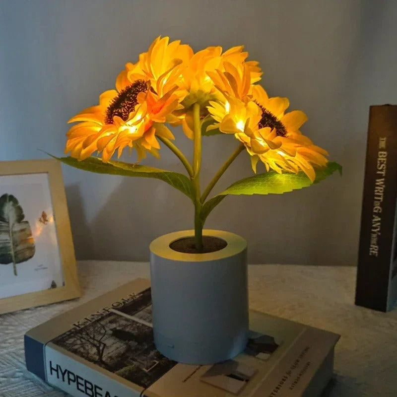 FloraLight - Lampe de table LED tournesol rechargeable