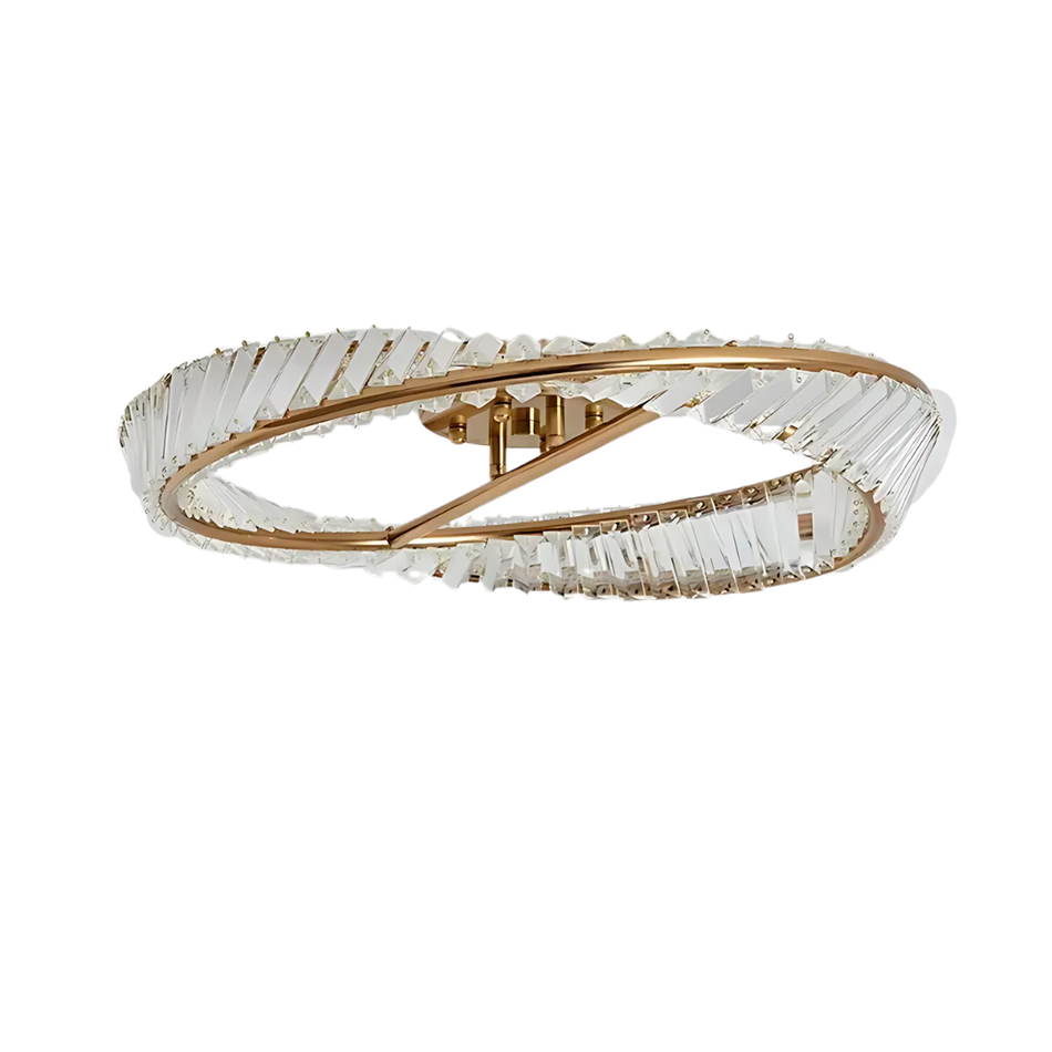 LuxeHalo – Plafonnier rond moderne avec télécommande et accents inspirés du cristal