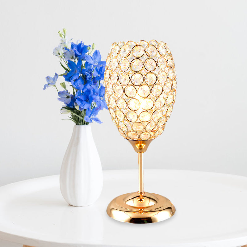 LumiCup – Lampe de chevet en cristal en forme de tasse élégante pour une décoration luxueuse