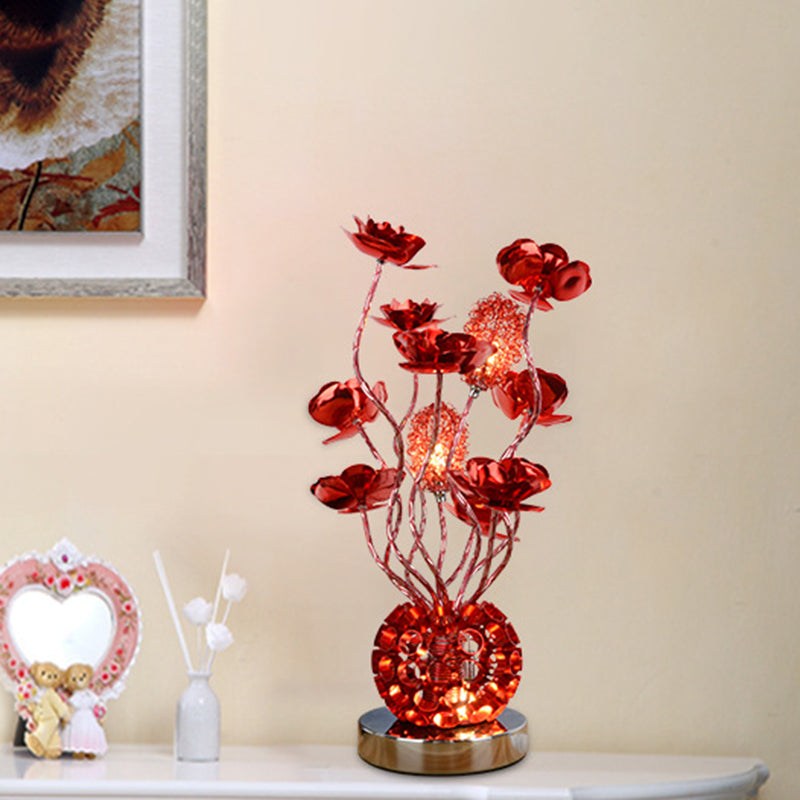 PetalLight - Lampe de table LED stylée avec rose rouge pour une ambiance élégante