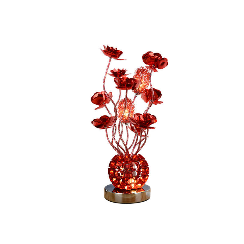 RoseLiora – Lampe de table LED rose rouge avec design de cadre incurvé  