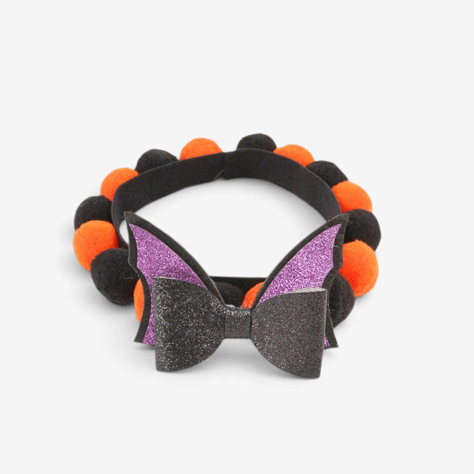Harnais d’Halloween pour chiens et chats avec motifs de citrouilles et de têtes de mort