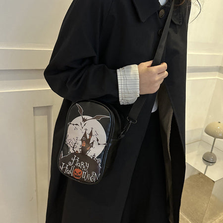 Halloween Shoulder Bag – Trendy Pumpkin Design