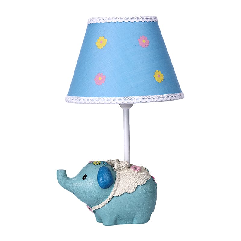 DecoWild – Lampe de table inspirée des éléphants avec abat-jour floral artistique