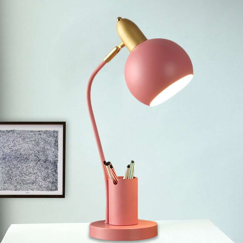 LumiSphere – Lampe de chevet moderne en forme de dôme avec porte-stylo intégré pour une organisation stylée