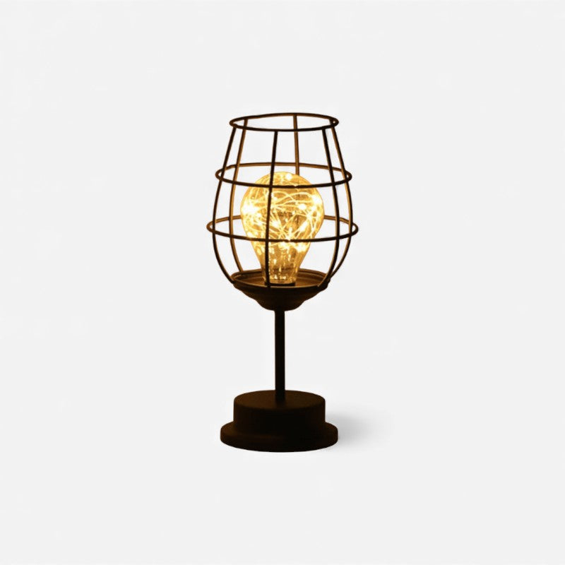 GlowCage – Lampe de table LED au design cage pour usage domestique  