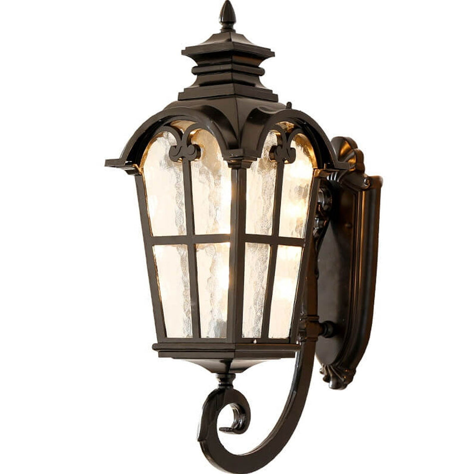 LanternGlow – Applique murale extérieure rétro avec panneaux en verre