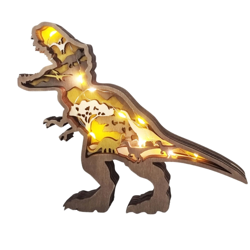 JurassicFun – Lampe de nuit dinosaure en bois 3D avec contrôle tactile LED  