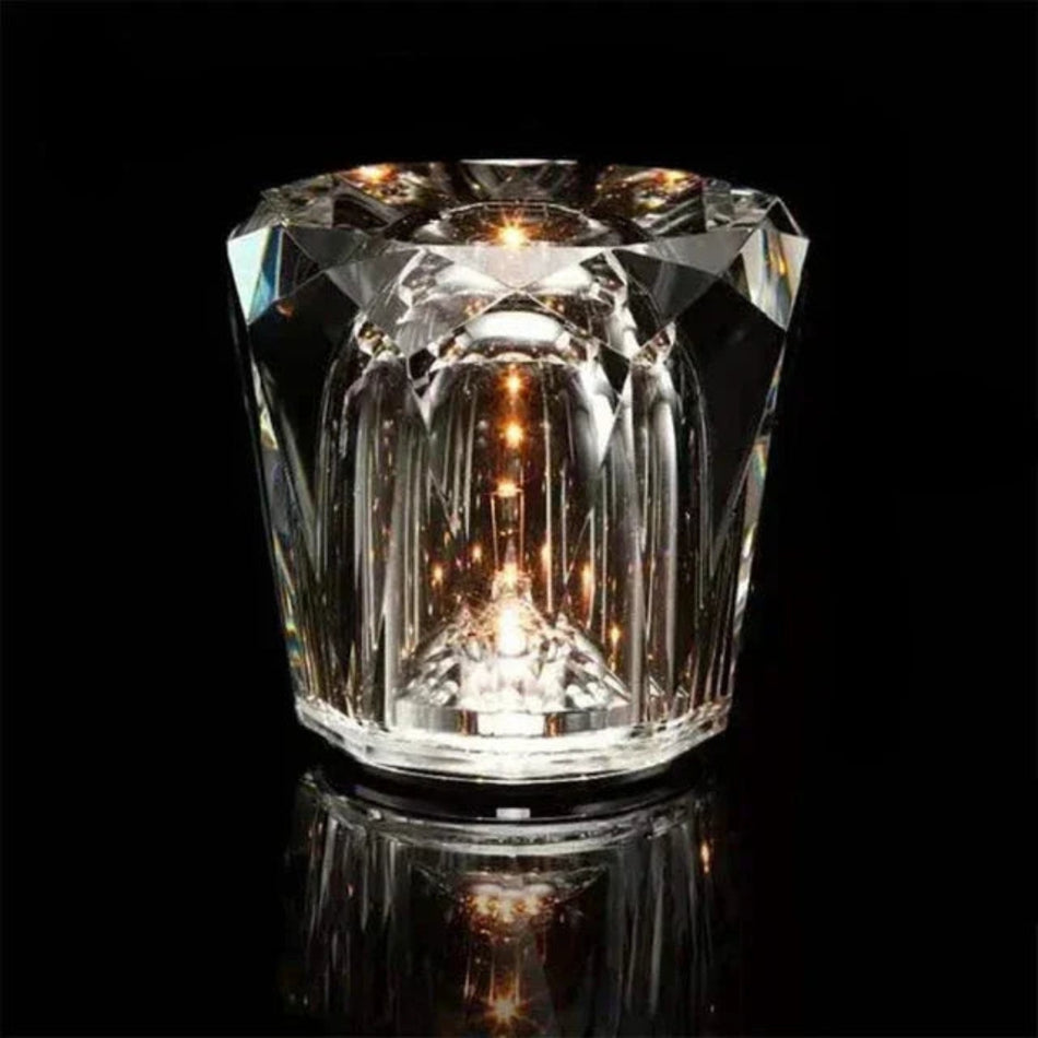 LumaCrystal – Lampe de table en cristal élégante avec lumière réglable et port USB pratique