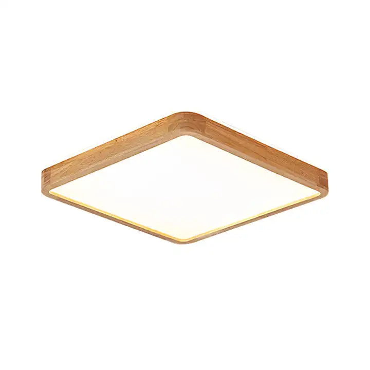 LumiWood – Plafonnier carré plat imitation bois LED 40W de 16 pouces  