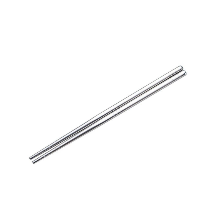 ElegantDine – Lot de 5 paires de baguettes en acier inoxydable avec finition polie  