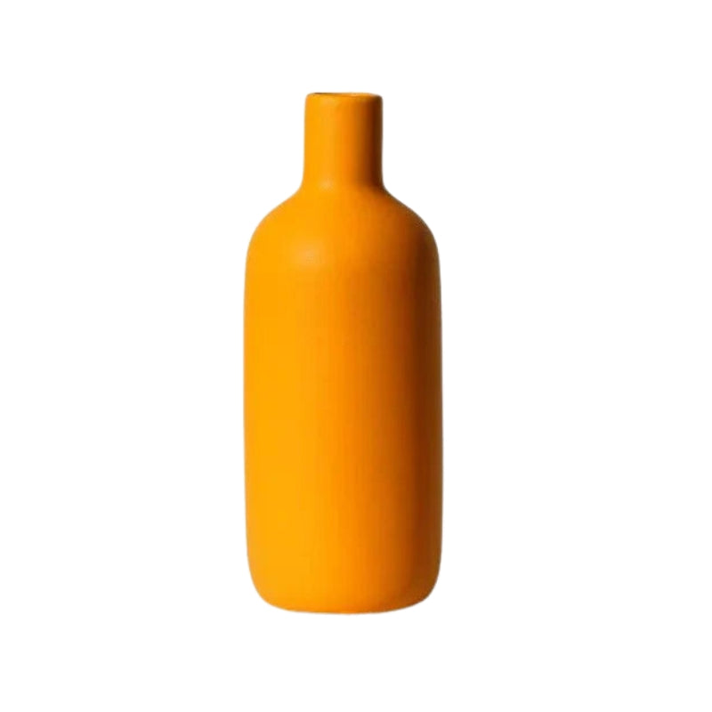 ColorCasa – Vase en céramique minimaliste vert ou jaune avec finition mate pour décoration de table