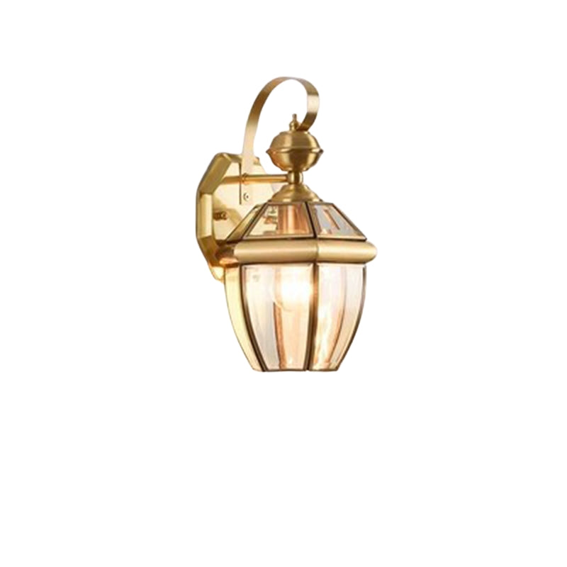 FinialGlow – Applique murale lanterne classique pour usage extérieur avec abat-jour en verre  