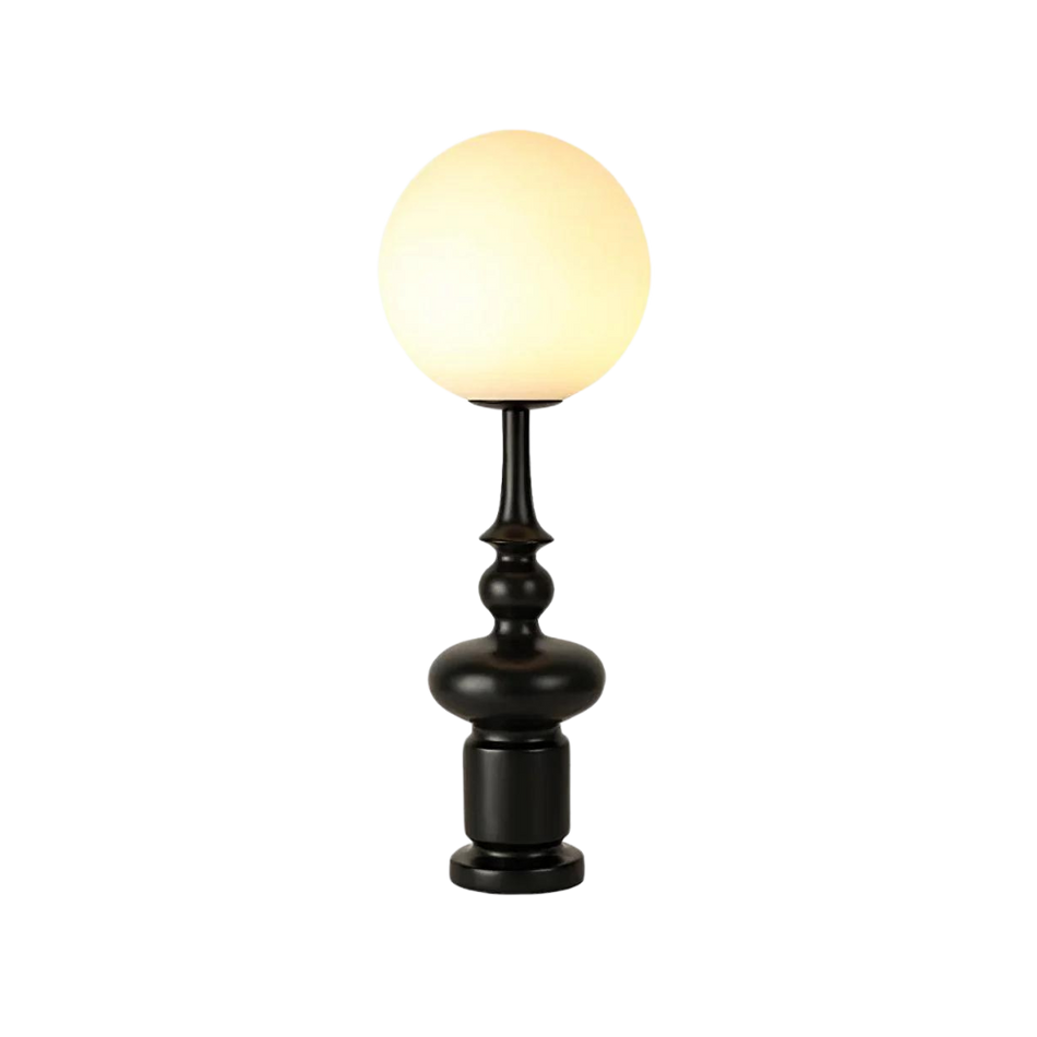 GlowNest – Lampe de table vintage à globe avec forme audacieuse en colonne et lueur d’ambiance