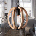 WoodGlow - Plafonnier élégant au design géométrique pour un attrait intemporel