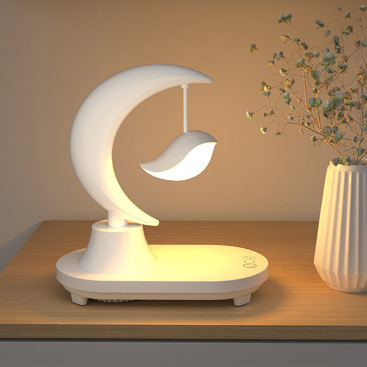LunaSound - Lampe de table LED sans fil en forme de lune avec haut-parleur Bluetooth et chargeur