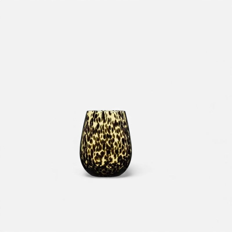 GraceRoar - Dekorativ Glas med Rund Mave og Leoparddesign