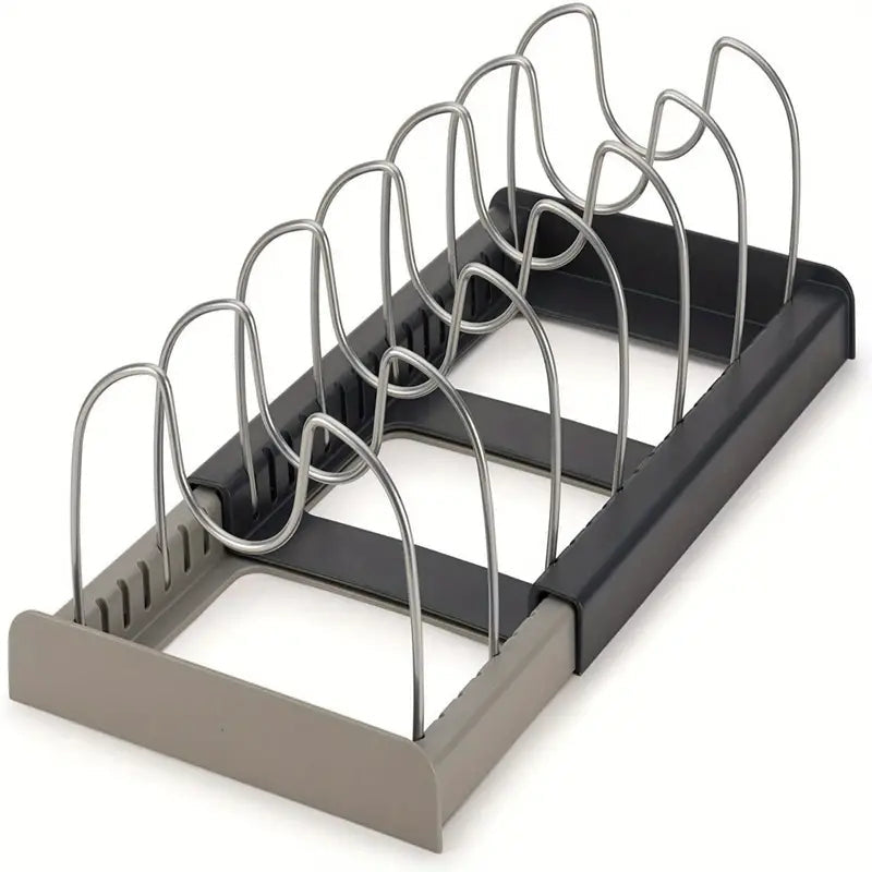 OrganizoPro – Support de rangement ajustable pour casseroles, poêles et couvercles  