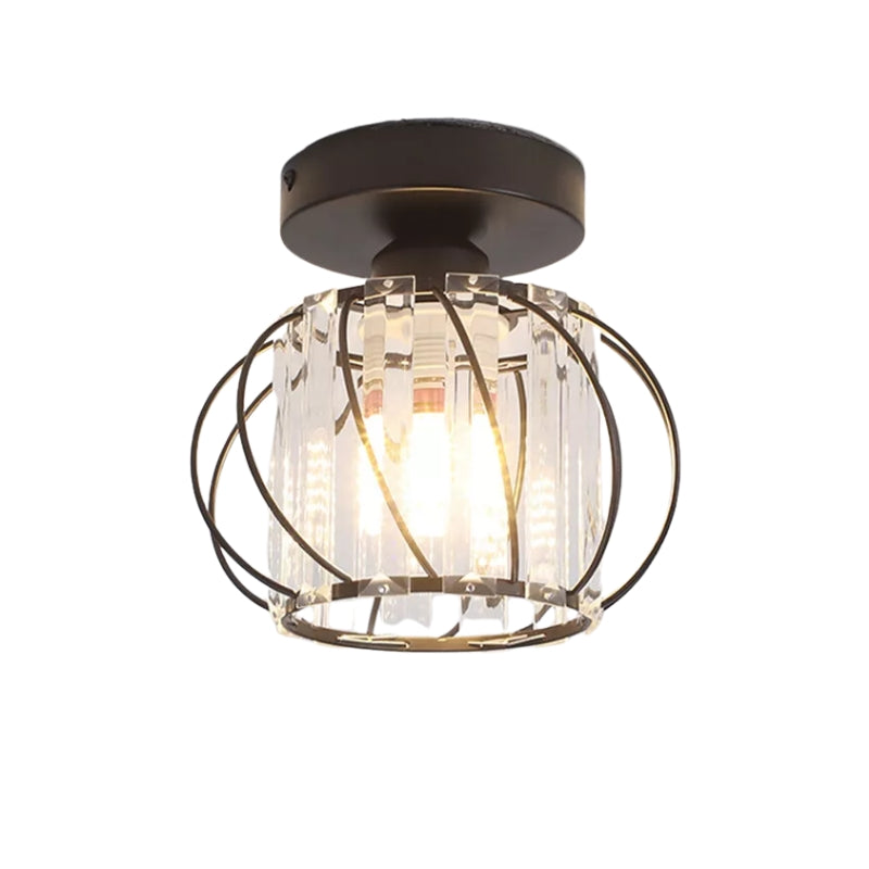 ShineVault – Suspension lustre LED en forme de cage pour salon
