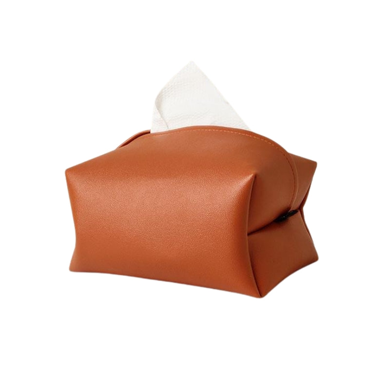 EliteEase – Boîte à serviettes en cuir PU avec finition mate et forme cubique  