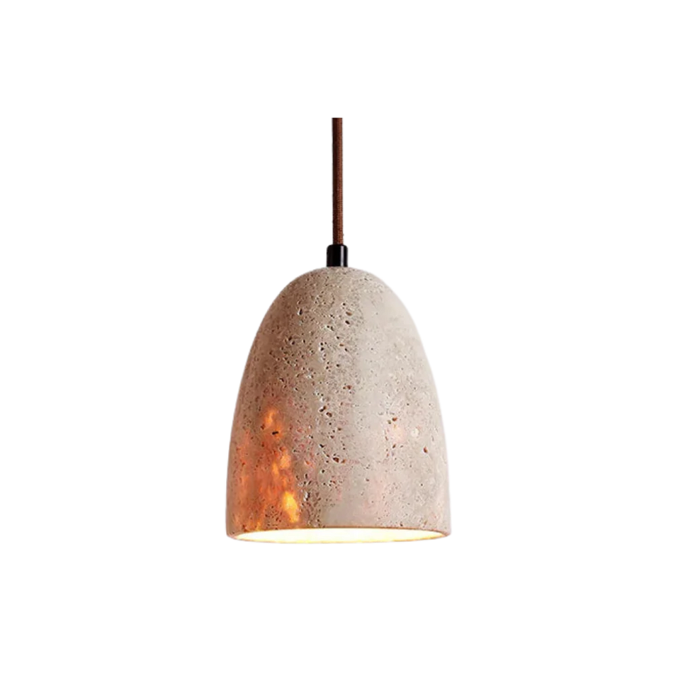 TerraLume – Pendellampe med Naturlig Stenstruktur og Varmt Ambient Lys