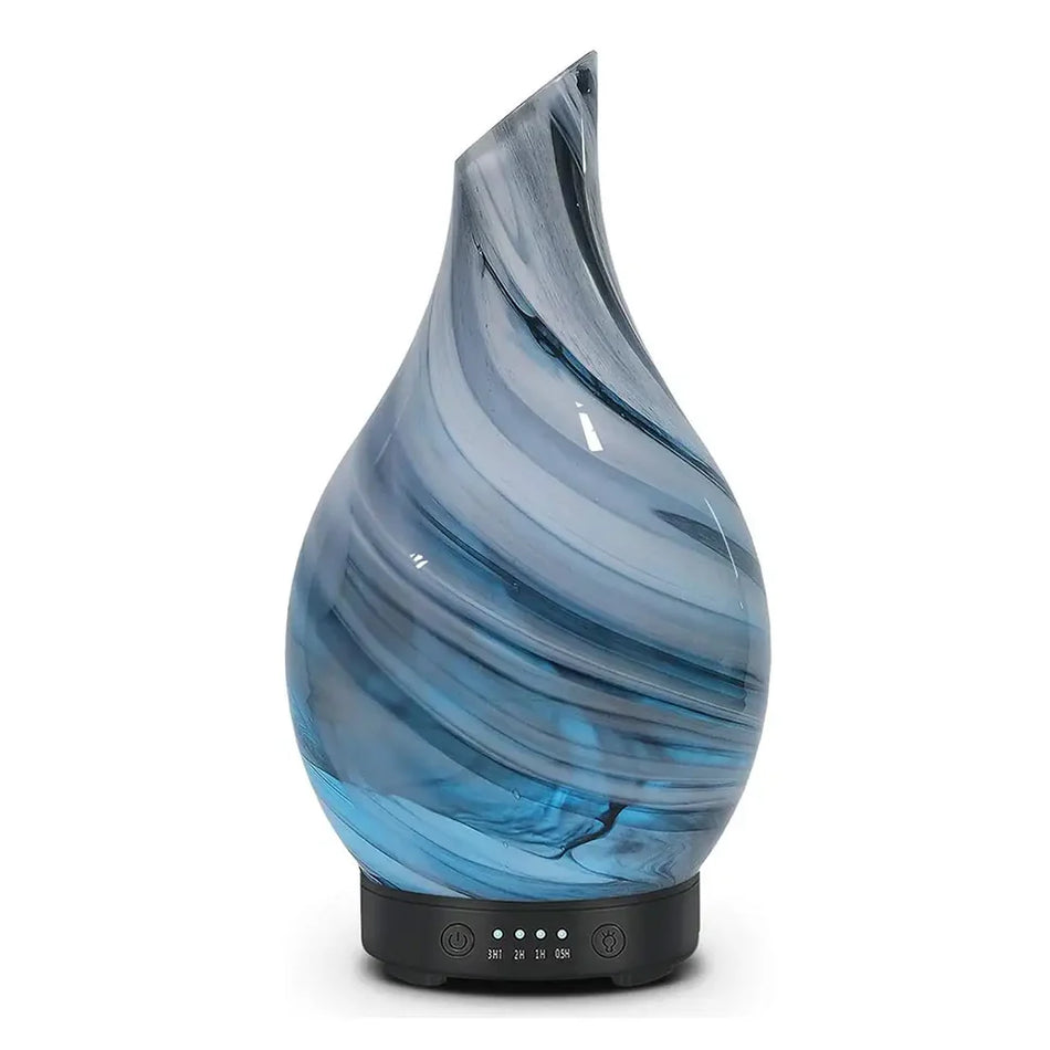 LumiMist – Diffuseur d’arômes en verre fait main avec 7 couleurs LED