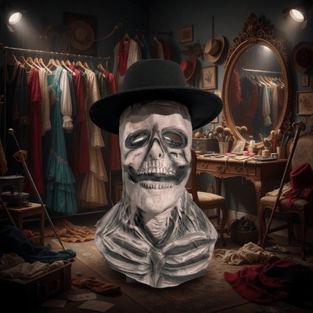Skeletmaske med Hat til Halloween