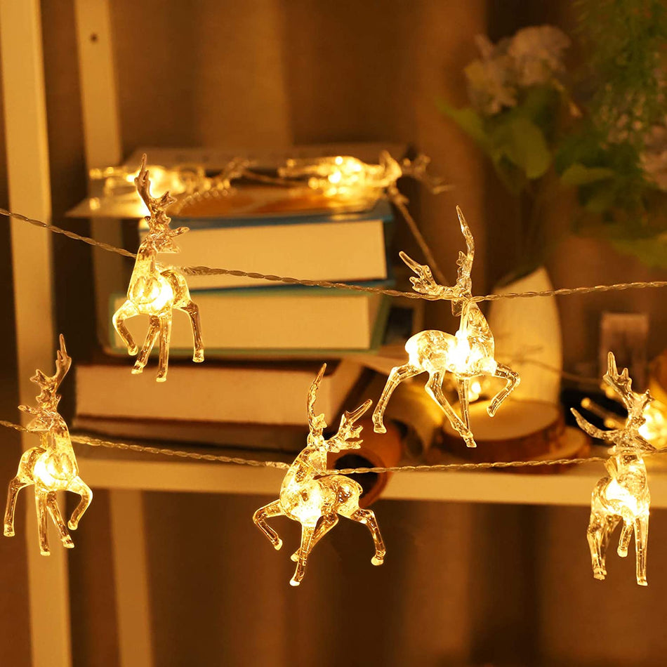 ReindeerGlow - Guirlande lumineuse LED de renne de Noël 1,5 m pour une ambiance festive
