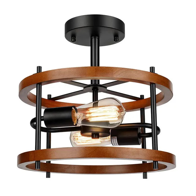 RustiGlow - Suspension en bois vintage pour une ambiance chaleureuse et intemporelle  
