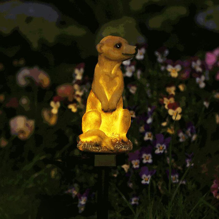 GlowGuard – Lampe de jardin en forme de suricate avec douce lueur dorée  
