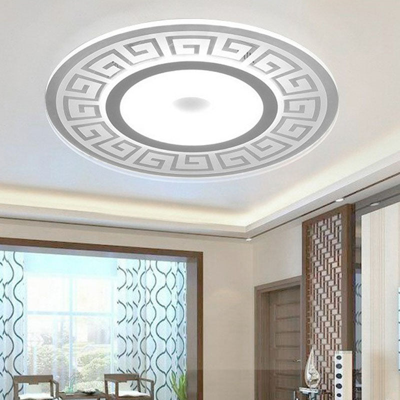 HellenicGlow - Plafonnier avec motif grec élégant et lumière LED