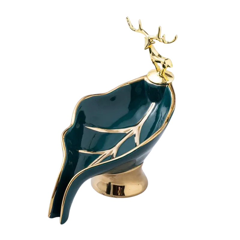 LeafLuxe – Porte-savon en céramique avec élégant motif de feuilles en relief  