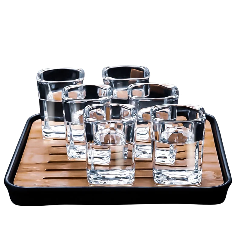 SpiriLux – Ensemble de verres à whisky avec design ergonomique et coupelle de service noire mate  