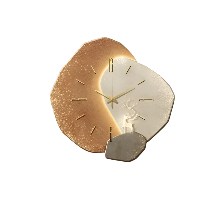LumaWood – Horloge murale en bois avec éclairage LED, mouvement silencieux et finition naturelle  