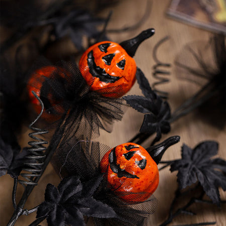 Halloween Decor Black Pumpkin Branch Ornament