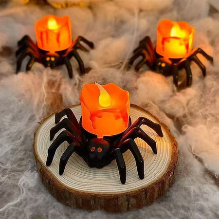 Halloween Spider Candle Holders with Creepy Designs
