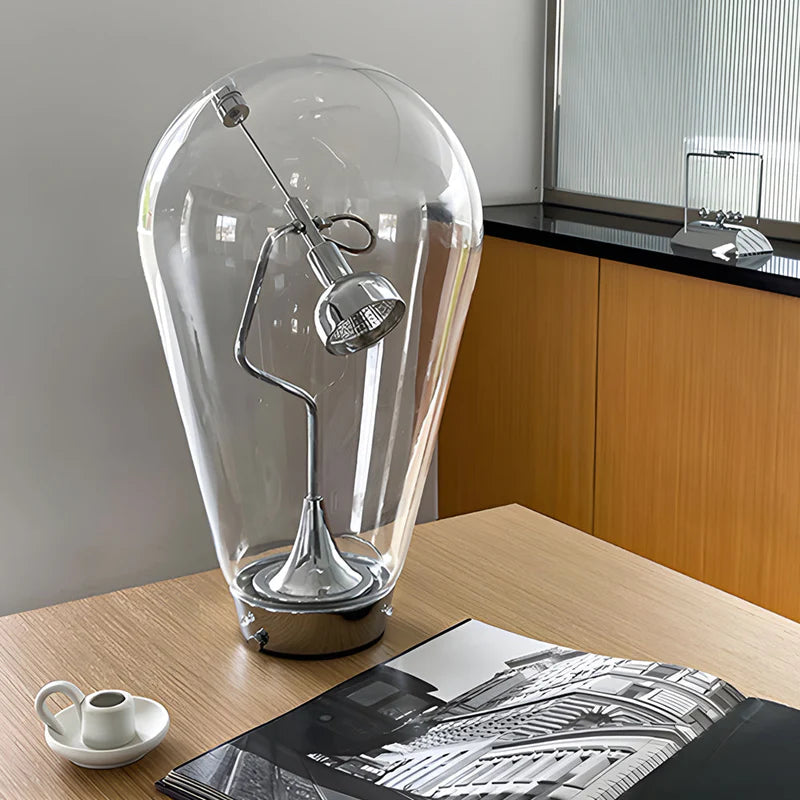 MagnetGlow – Lampe de table industrielle en verre avec fonction de gradation pour une maison moderne