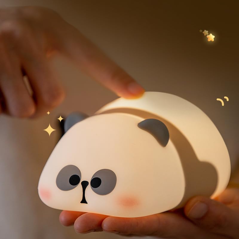 PandaGlow - Lampe de nuit LED panda allongé adorable avec design rechargeable USB