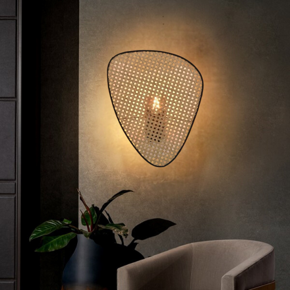 LuminaWeave - Applique murale artisanale pour élégance moderne et lumière douce