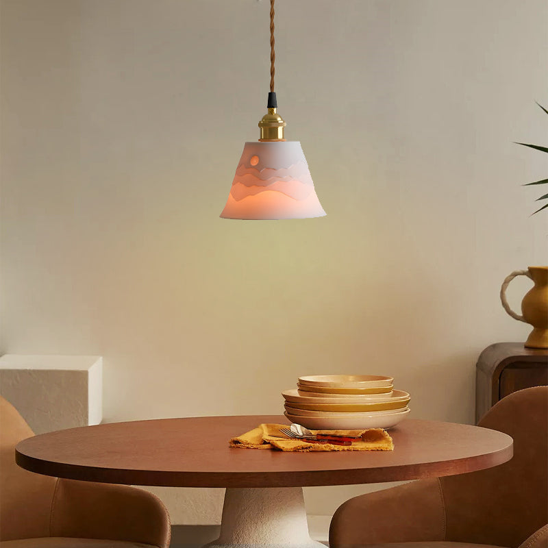 MountainGlow – Suspension en céramique stylée avec LED et hauteur réglable  