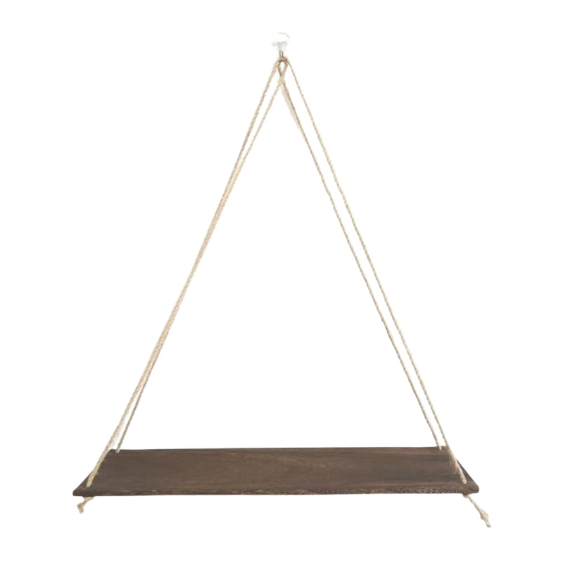 SwingShelf – Hængende Træhylde med Minimalistisk Rebdesign