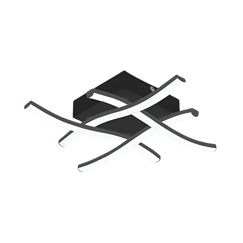 WaveGlow - Suspension avec design courbé fluide et éclairage doux tricolore