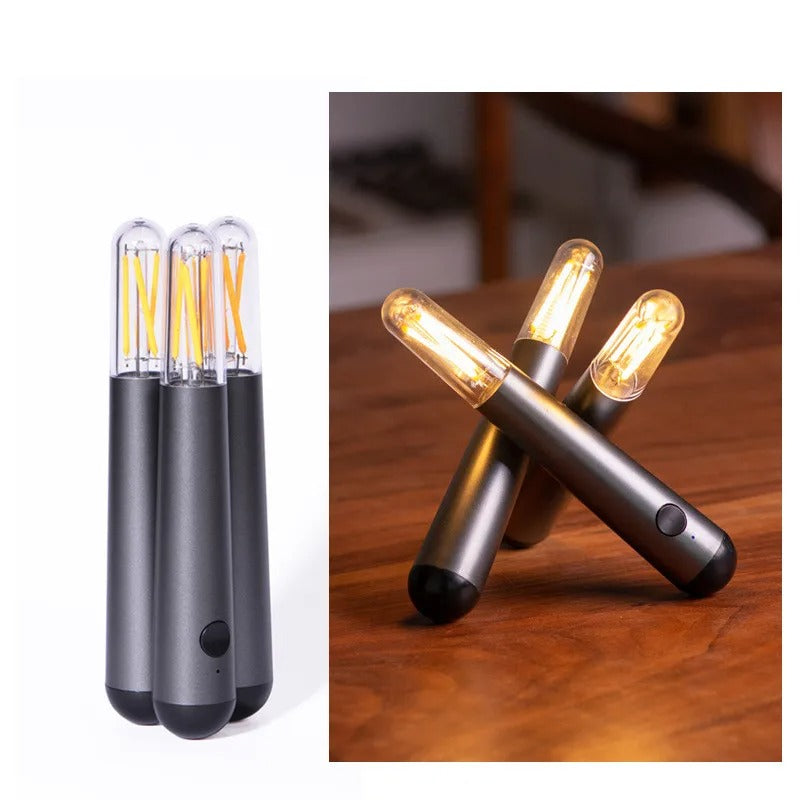 FlexiGlow – Genopladeligt LED natlys med justerbare cylindriske lamper og roterbart design