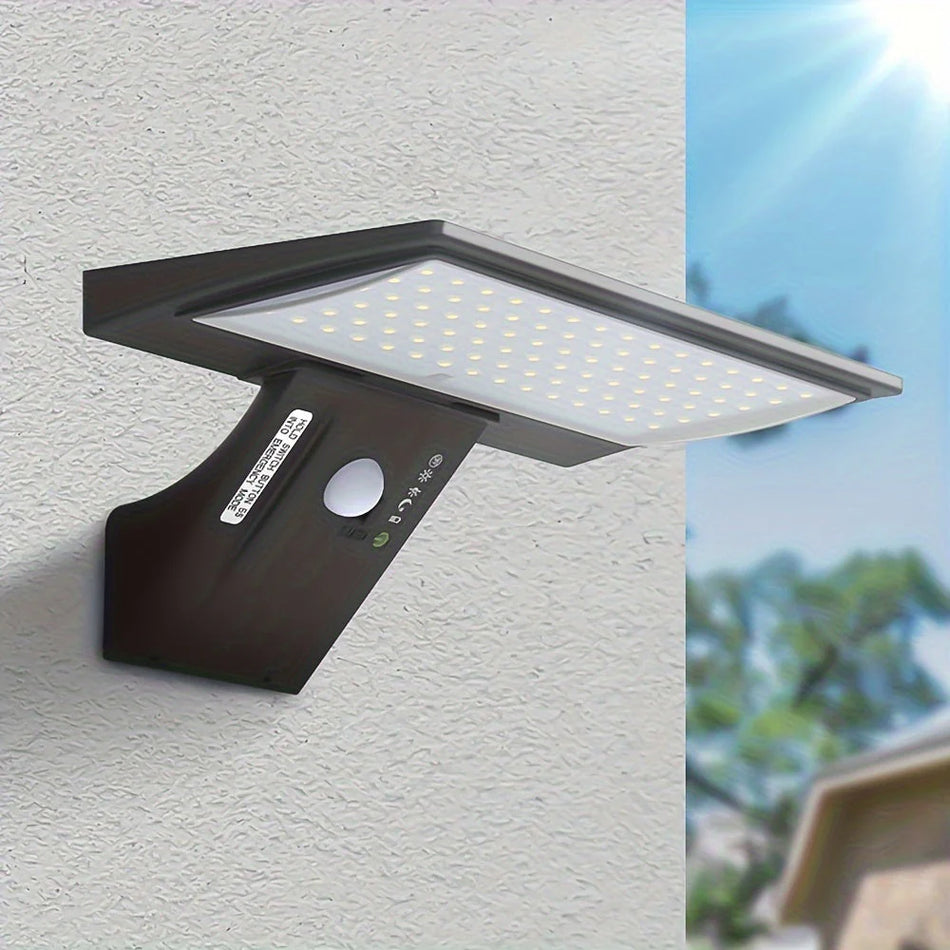SolarGlow – Solcellelampe med bevægelsessensor til udendørs belysning med et dristigt look på væggen